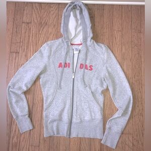 Adidas Hoodie Women Full-Zip Gray Size Small